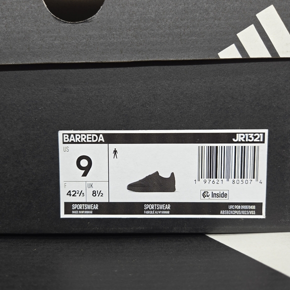 New Adidas Barreda Core Black JR1321 Men's Shoes Size 9 - Picture 8 of 8